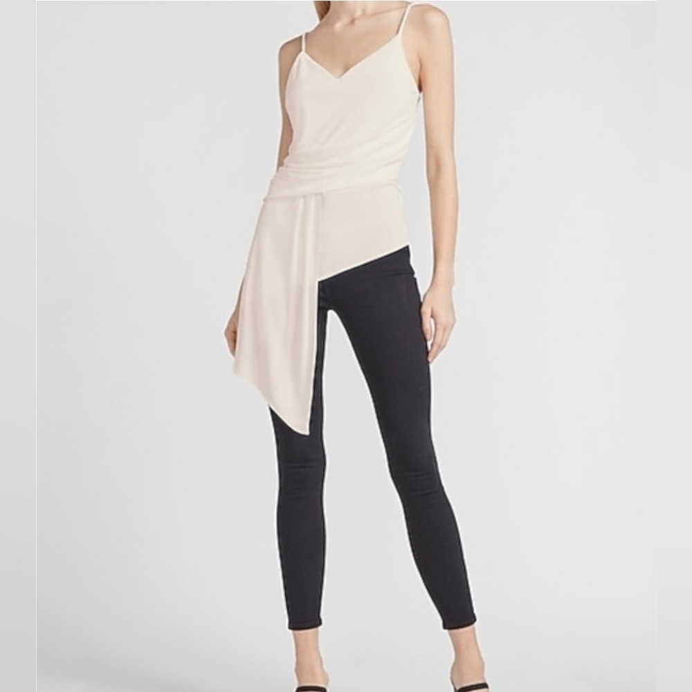 Express Elegant Asymmetrical White Cami Tank